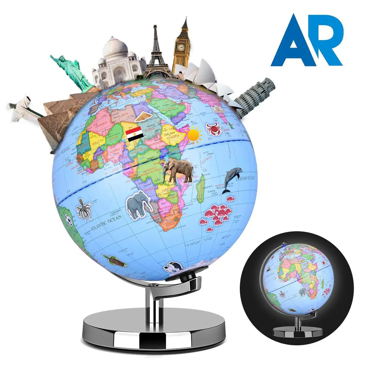 Умный Глобус Приключения AR развивающие игрушки Мир география для
