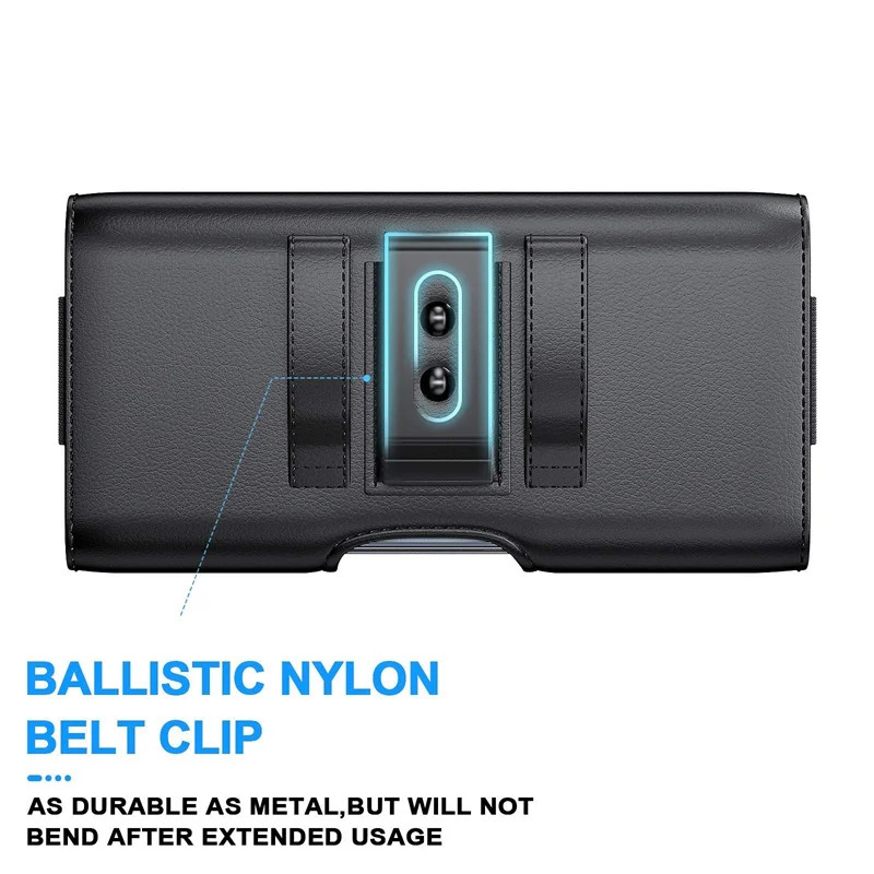 Premium Durable Pouch Card Holder Leather Belt Case with Clip Loop Phone Holster Magnetic Closure Holster for iPhone