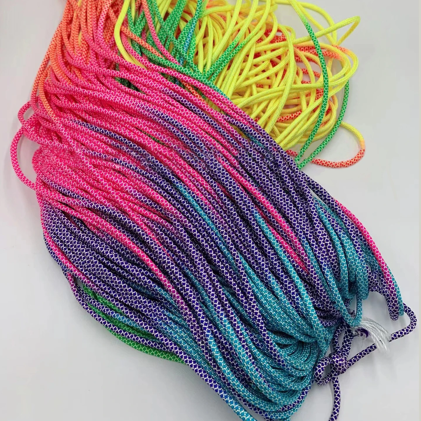 4mm Shoelace Round Dyed Color Shoe Lace Rainbow Shoe Rope Custom Metal Tips