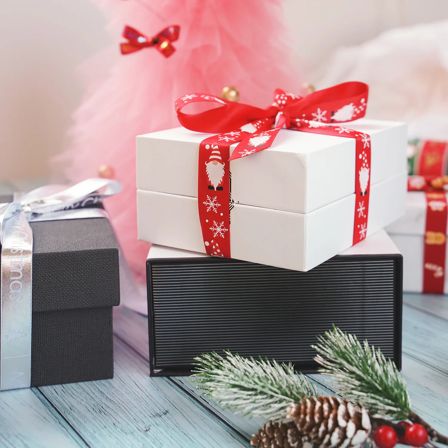 Custom Printed Ribbons Rolls Wrapping Paper Box Packaging Bow Christmas Decorative Gift Satin Ribbon Roll