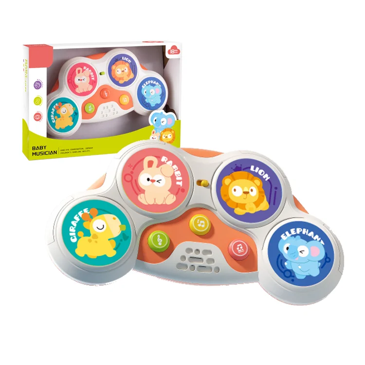Touch Drum Baby Toy with Sound and Light Cartoon Animal Design Fun Early Learning and Sensory Play for Infants and Toddlers
