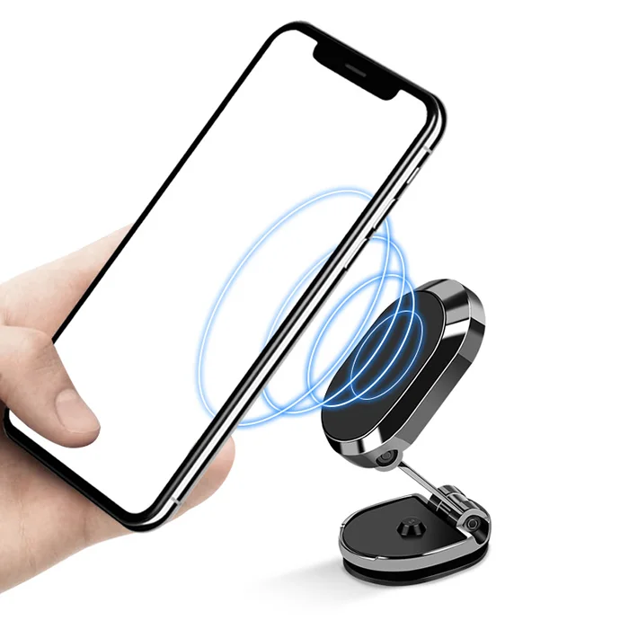 Universal Aluminum Alloy Foldable Wall Mount 360 Rotating Sticky Car Mount Magnetic Dashboard Cell Phone Holder