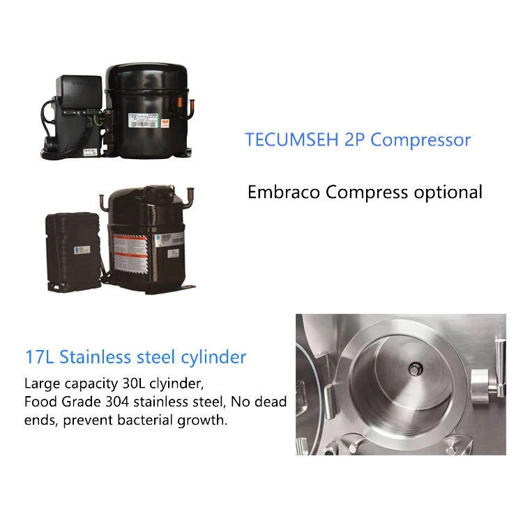 Custom new full automatic commercial home gelato maker batch freezer large capacity ice-cream making hard ice cream machine