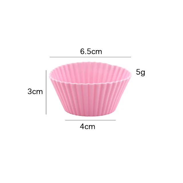 Home Kitchen Cooking Supplies Diy Cake Decorating Tools Silicone Cake Cup Round Shaped Muffin Cupcake Baking Molds