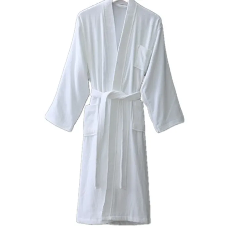 100% Cotton Long Absorbent Terry Bath Robe Kimono Men Sleepwear Dressing Luxury Gown Lightweight Waffle Towel Bathrobe Women