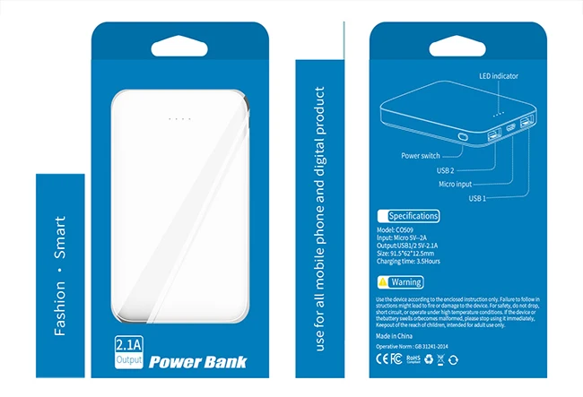 Factory price Slim portable dual USB micro mini mobile phone charger 5000mAh powerbank power bank 5000 mah power banks