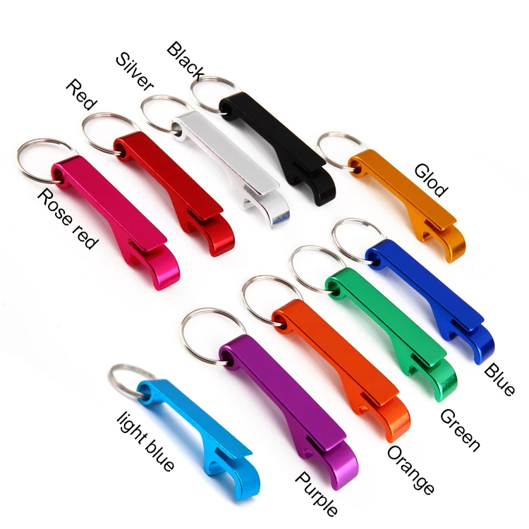 Wholesale Multi Function Colored Aluminum Wrench Mini Beer Bottle Opener Keychain Beer Opener Custom Logo Metal Keychains Gift