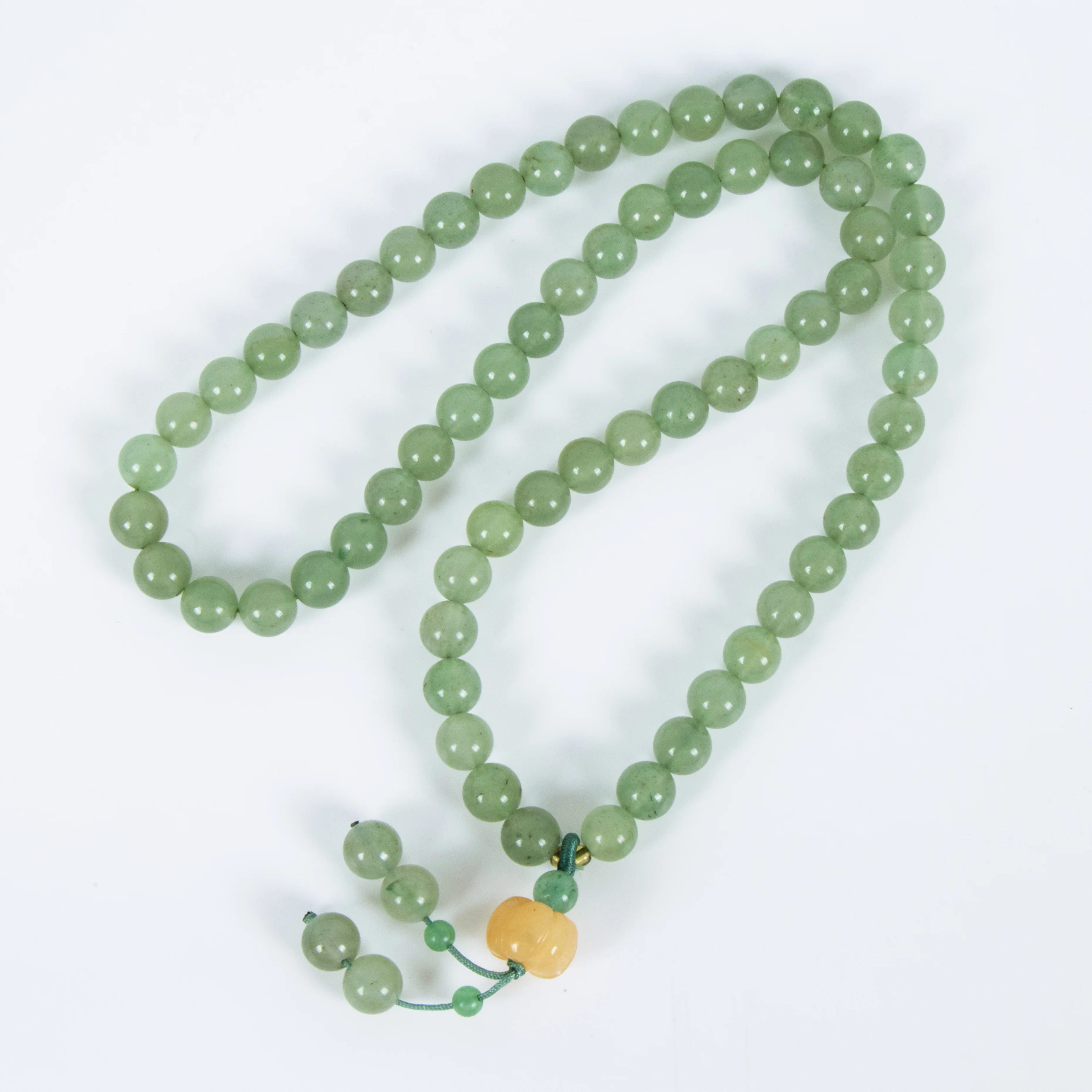 New Custom Green Exquisite Jewelry Women Necklace with Natural Jade Beaded Rosary Pendant Custom  Chain Necklace