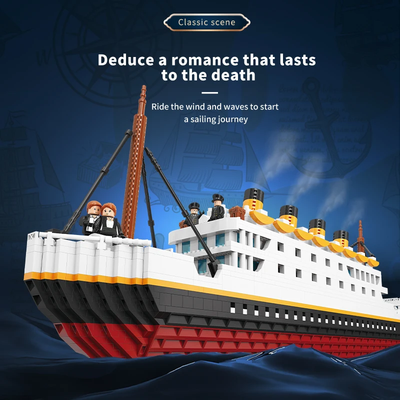 MOYU Block romantic 2980 pcs titanic luxury cruise ship model assembly mini building block