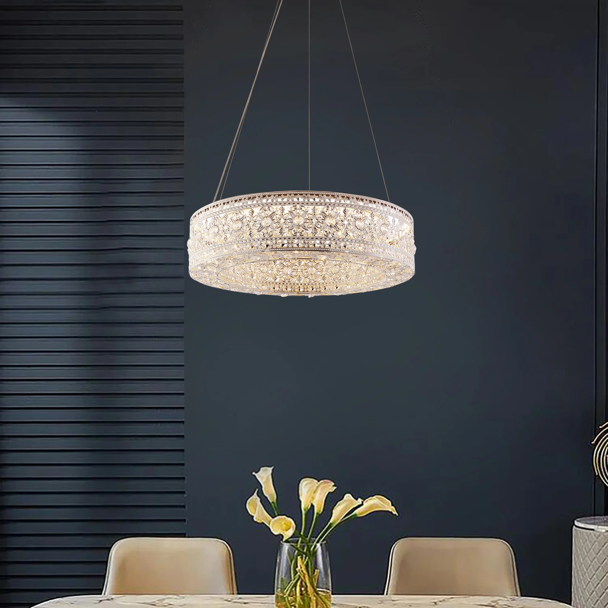 Hardware Crystal Chandelier With Bblate Design Pendant Lamp Home Decor Living Room Cell Lamp