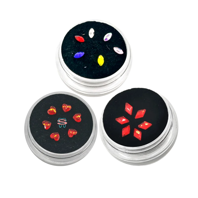 Best price Crystal Tooth gems 6 PCS / Box  DIY Teeth gems at home dental jewelry sets hart type teeth gems