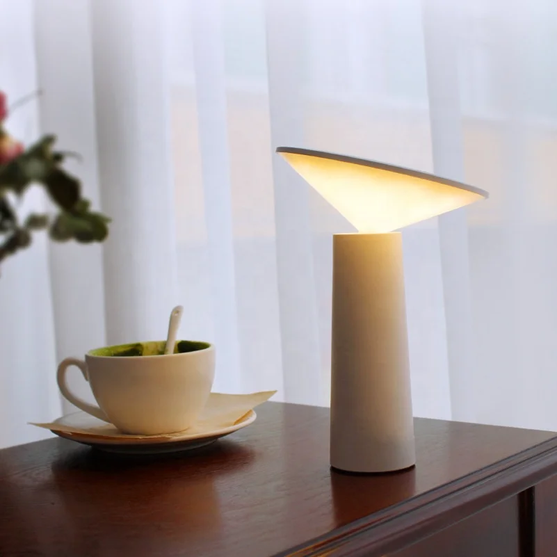 Support simple factory designer white black led touch control table lamp with wireless charger