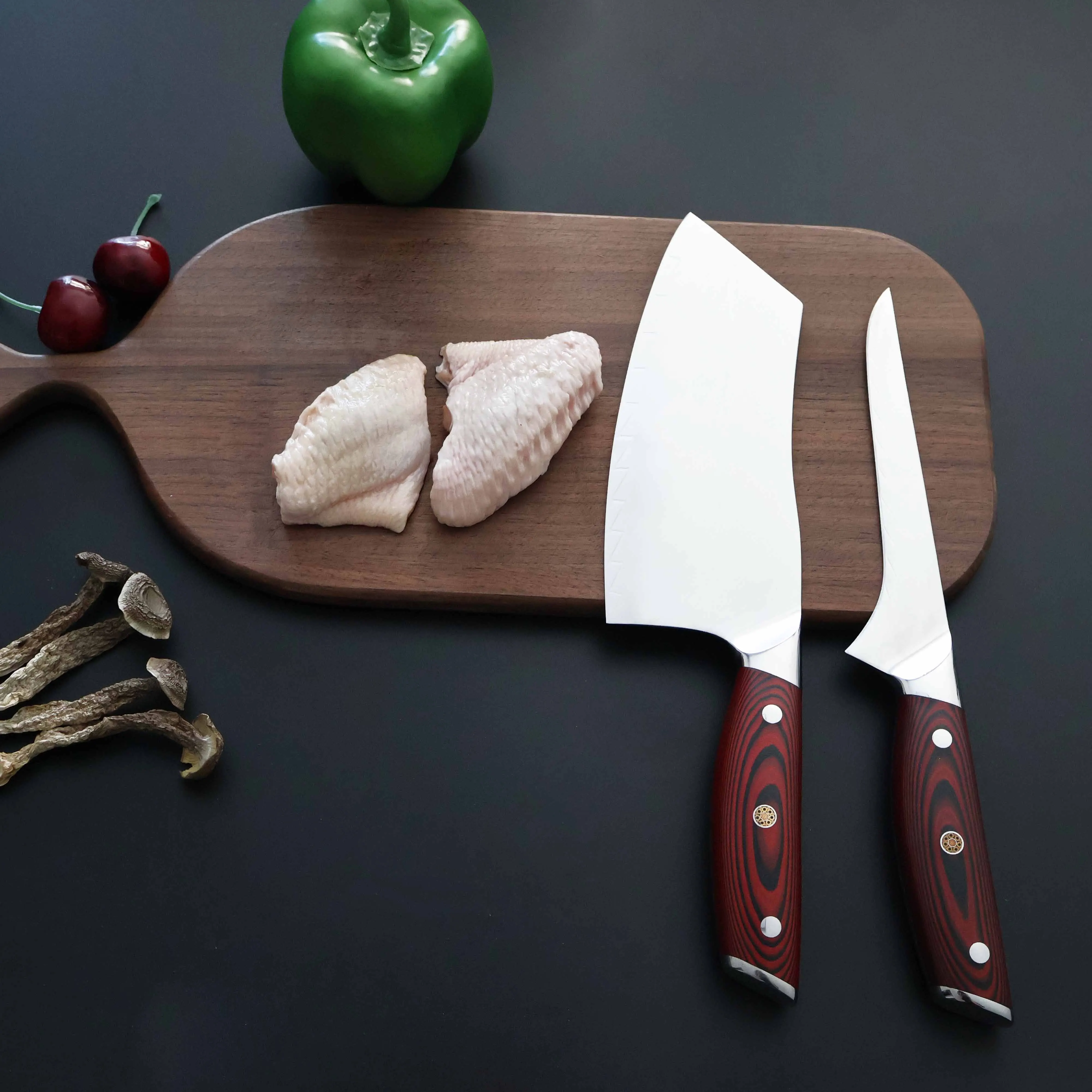 Premium Pakka Wood Handle Boning Knife 5Cr15 MoV Stainless Steel Butcher Meat Knife for Kitchen Use