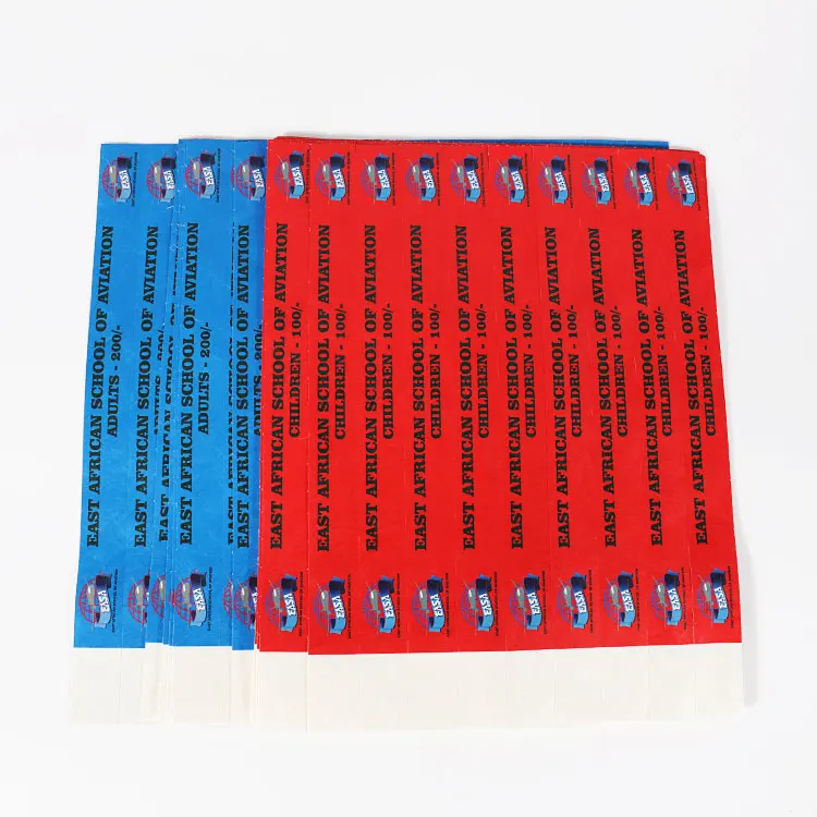 Custom Printing Logo Cheap Waterproof DuPont Paper Tyvek Wristband Bracelet For Amusement Park Exhibition