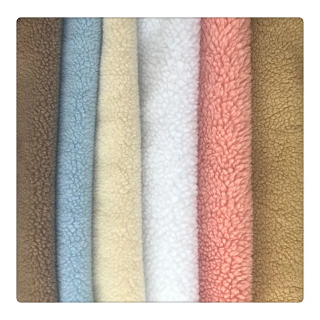 
100 polyester short pile sherpa fabric for garment 