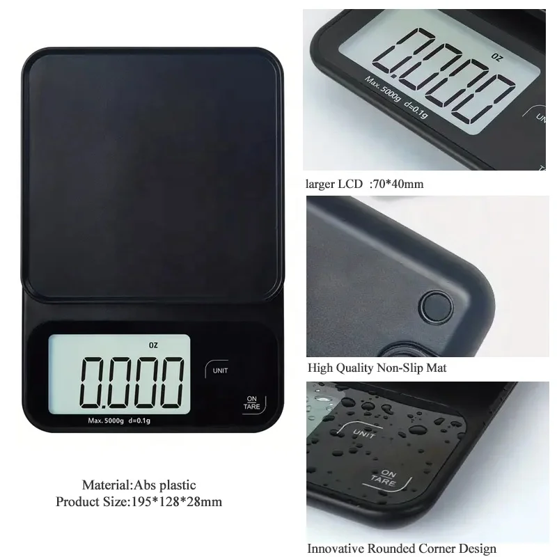2024  High Accurate 1 Gram  Digital Manufacturing Scale Factory Kitchen Food Scales Electrical Balance 5KG
