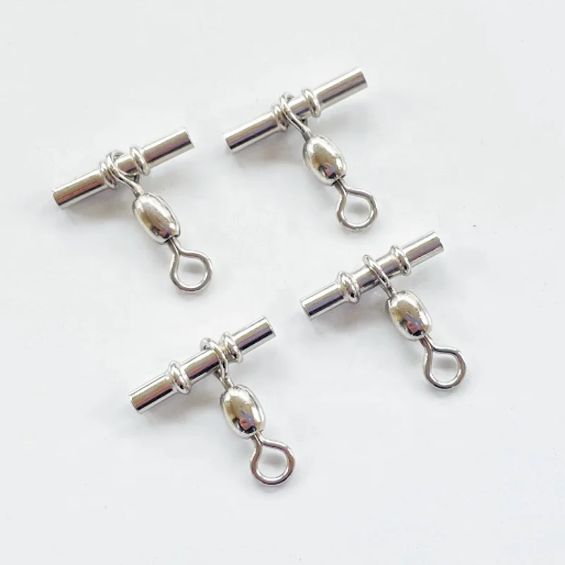 In stock Cross Line Crane Fishing Swivel With Solid Ring Brass Tube Fishing Line Connector Fishing Accessories