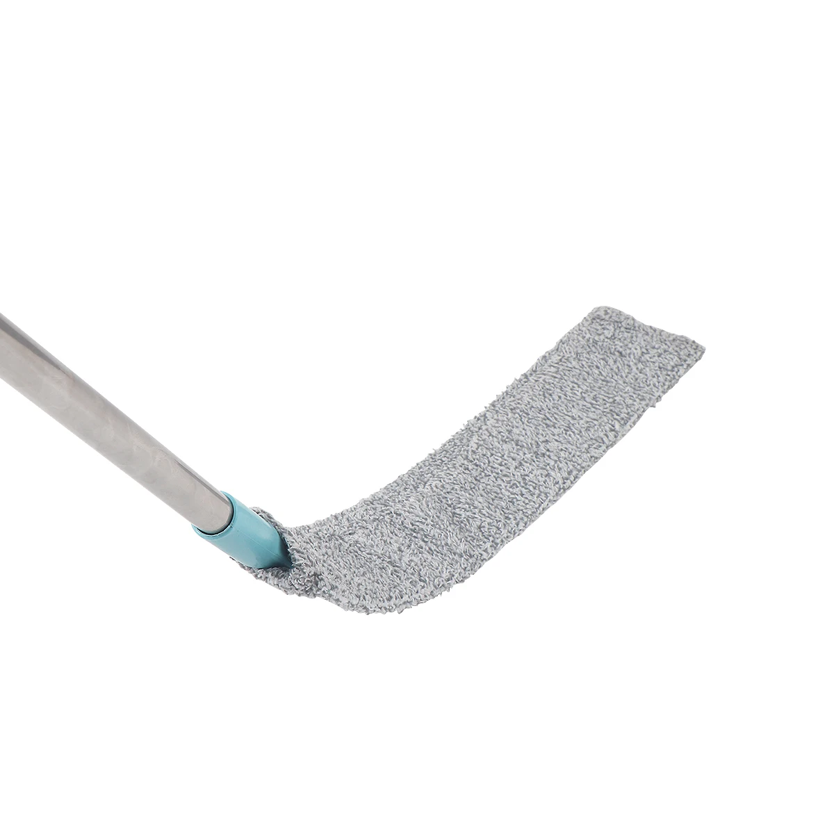Long-Handled Retractable Microfiber Fiber Duster Curved Washable Household Cleaning Tool with Flat Mop Head