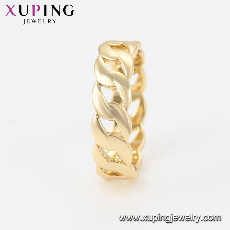 16309 Xuping дешевые простой дизайн цепи тип кольцо ювелирные изделия 14K золото цвет медный сплав нейтральный палец