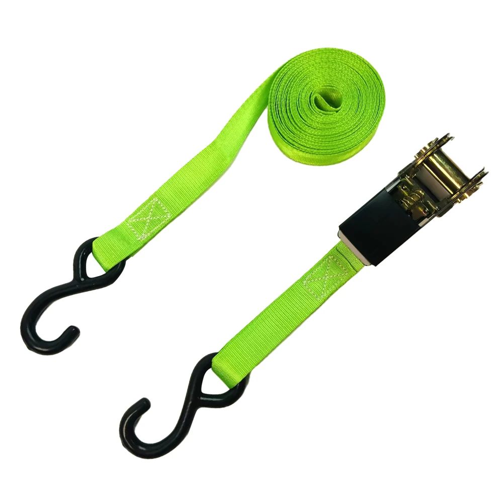Ropenet Factory Supply Tie Down Straps Motorcycle Bike Cargo Lashing Belt Ratchet Strap TOP Quality 25mm*3m Polyester OEM 10 Pcs