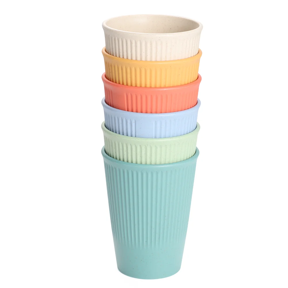 OEM Custom reusable plastic unbreakable drinking colorful coffee wheat straw cup