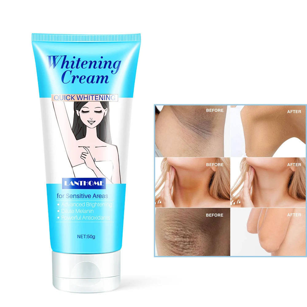 lanthome original fast private label lightening best for face body skin whitening cream for dark skin Sensitive Areas