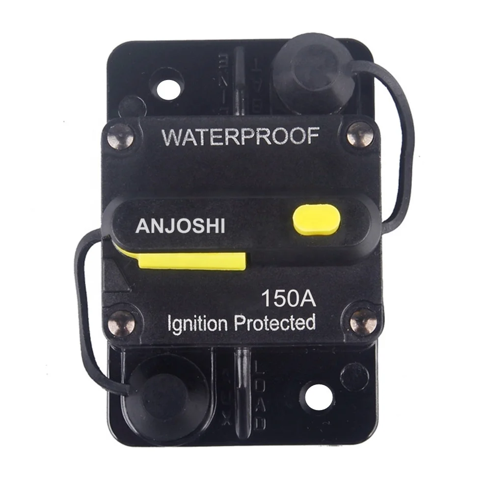 150Amp Circuit Breaker with Manual Reset Switch Waterproof Fuse Holder Inline Fuse Breaker for Trolling Motor Auto Car