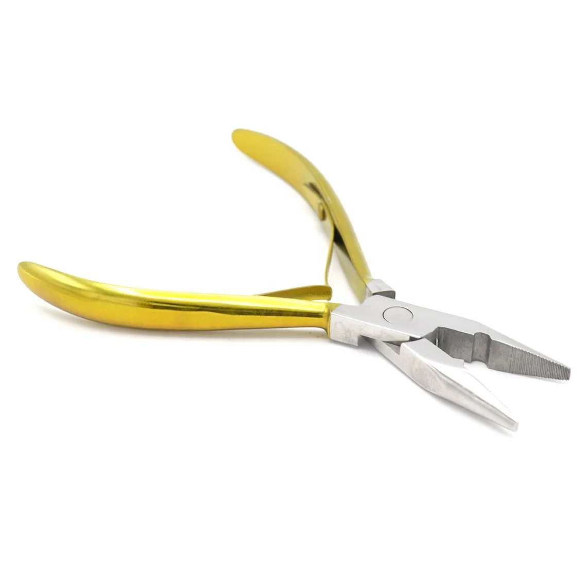 Professional Hair Extension & Beading Tool Kit 4-Piece Micro Ring Plier Set in Gold Stainless Steel Material