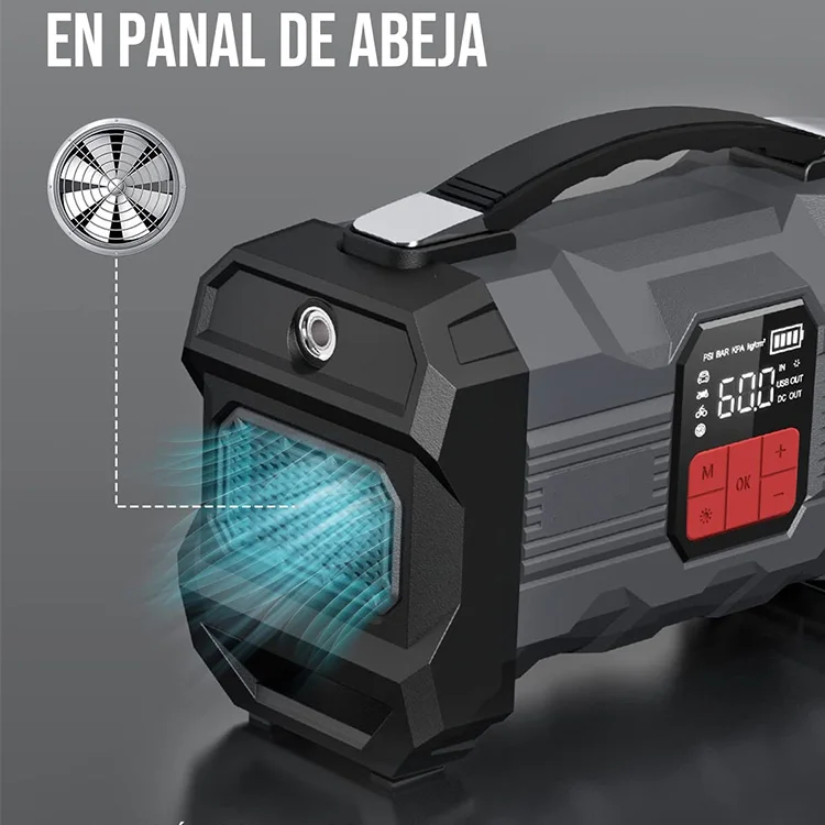 Portable 12V Emergency Tyre Inflator Car Starter 24800Mah Outdoor Equipment Car Jump Starter With Air Compressor