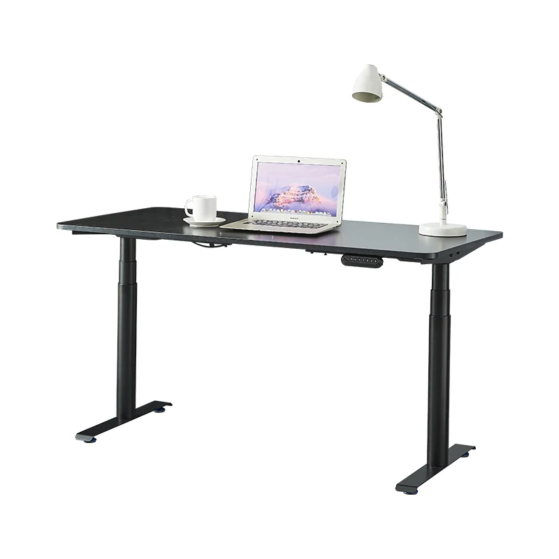 Good quality intelligent electric office table 600-1250mm round leg extendable height adjustable standing desk