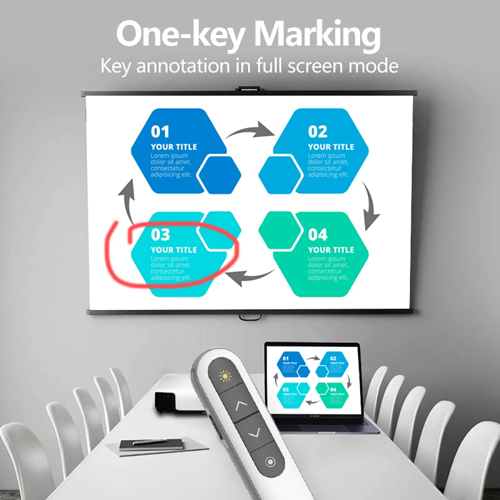 H103 Wireless Presenter Pen USB 2.4GHz Remote Control Powerpoint Presenter Presentation Clicker PPT Pointer Laser Pen