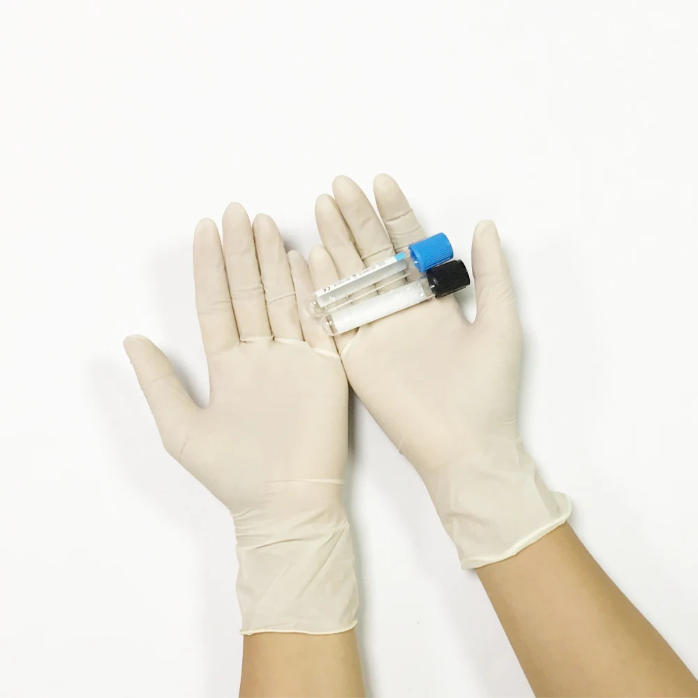 Оптовая продажа одноразовые медицинские латексные перчатки порошкообразные белые 9 дюймов длиной 5 г натуральный одноразовый латекс