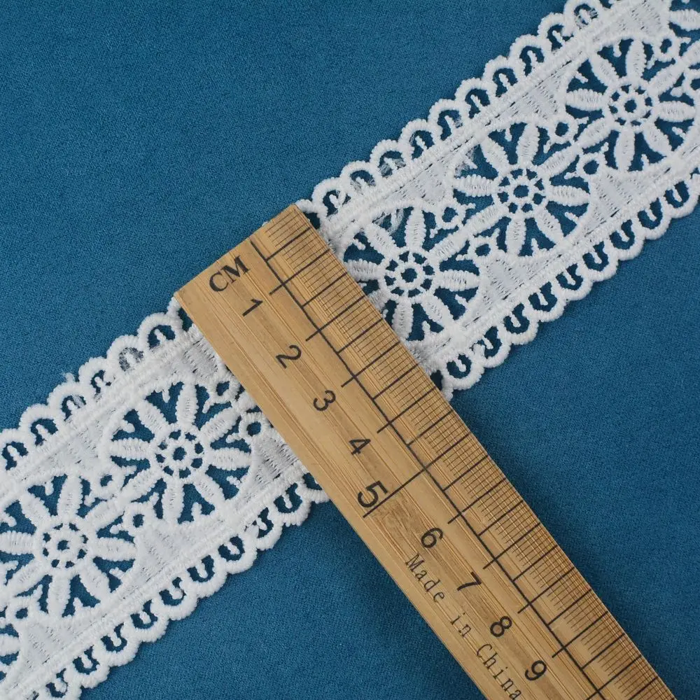 Embroidery Polyester Lace Mesh Fabrics Tulle Embroidered Lace Trim Border Lace Fabric For Women Spot Sale