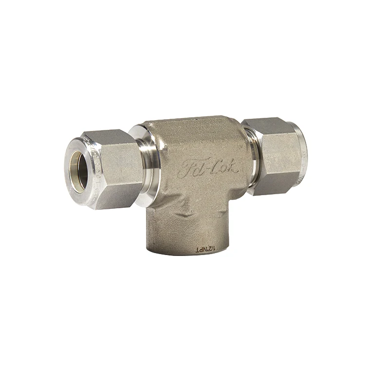 Wenzhou Swagelok Type 1/2 NPT  Female Branch Tee Stainless Steel Pipe Fittings for Metric Tubes for Piping Systems