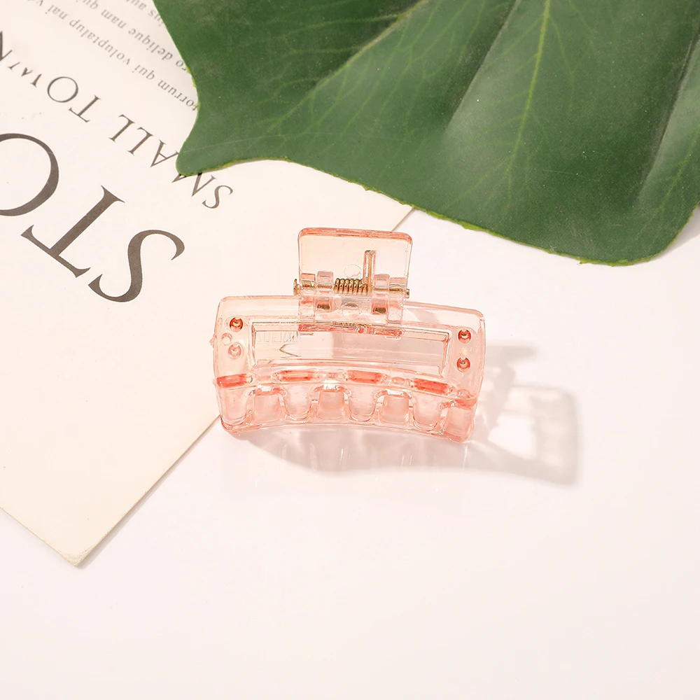 4cm Mini Hair Claw Wholesale Candy Sweet Mini Small Rectangle Hair Claw Clip Simple Fashion Elegant Matte Plastic Hair Clip