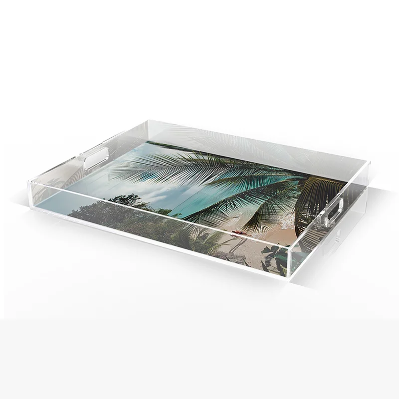 Custom Clear Plastic Acrylic Tray With Custom Printing