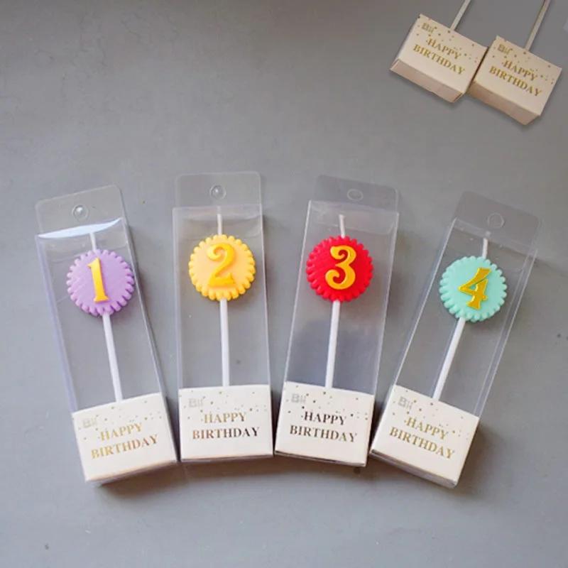 Birthday Candles Sunflower Shape Pastel Birthday Cake Number Candles For Party