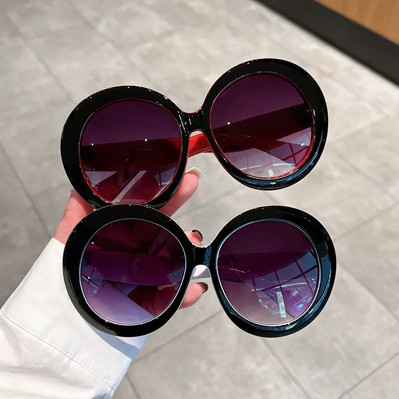 Popular Thick Frame Candy Color Design Multicolor Round Large Sunglasses Oversized Gradient UV400 Protection Square Sun Glasses