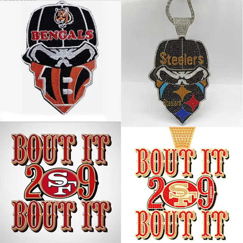 Custom Soccer Team Fans Pendant Necklace Dallas, SF49ers, SD Sports necklace series