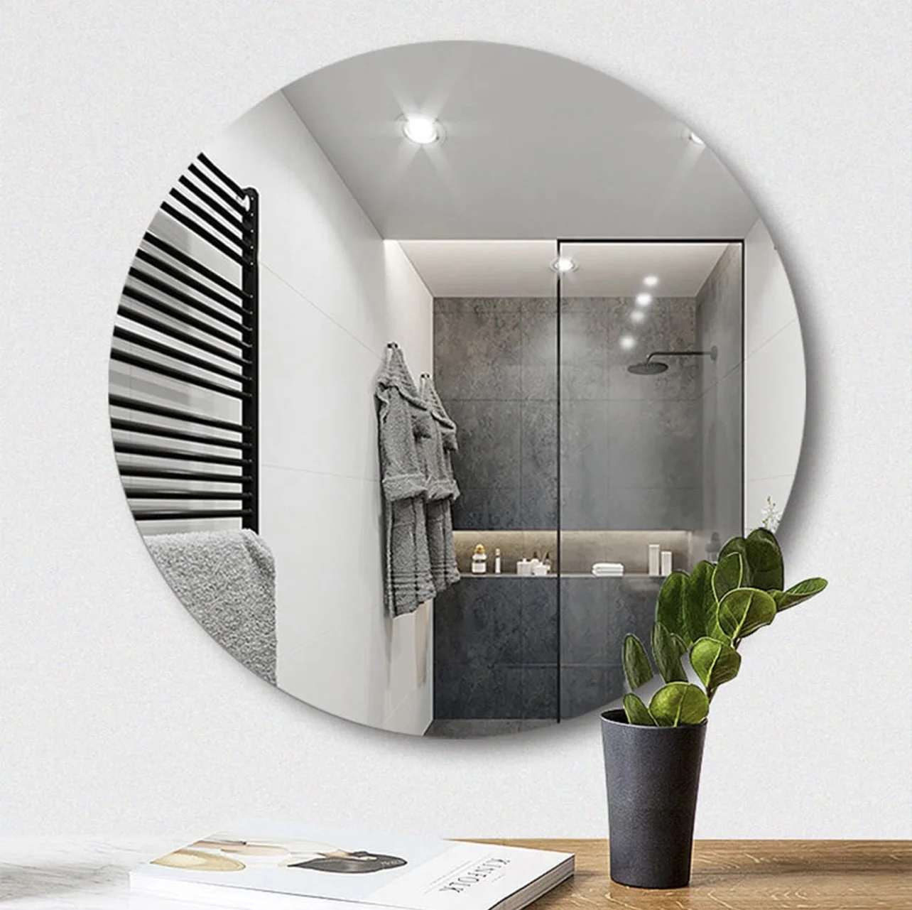 Hd Wall Makeup Mirror Frameless Decorative Wall Mirror Is Suitable for Bathroom, Bedroom, Living Room, Etc