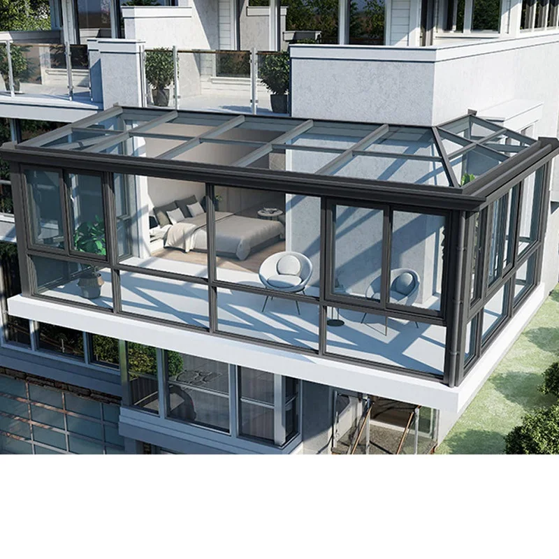 ZONRON warm house green house popular garden latest design Aluminum insulating glass sun house leisure living