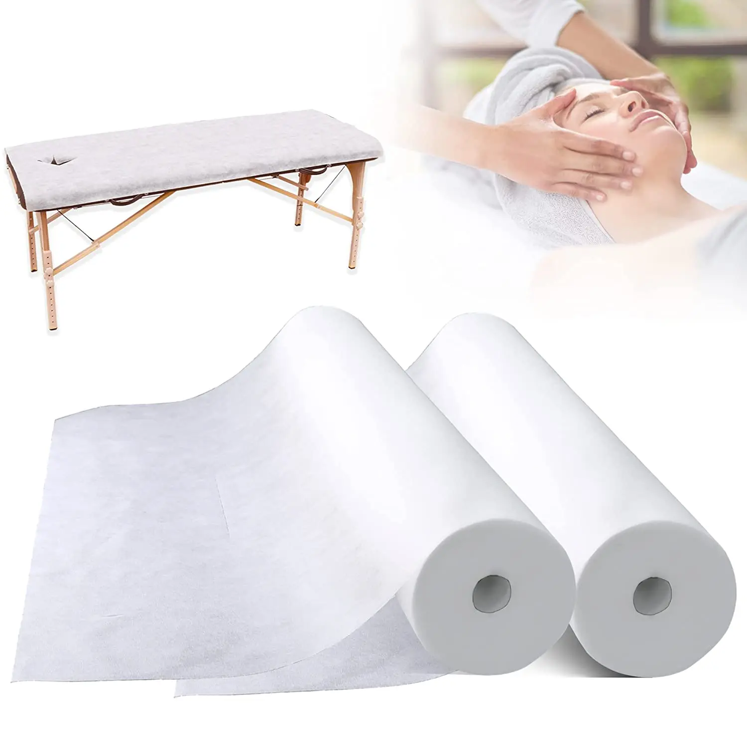 Customize Medical Waterproof White Non Woven Massage Table Paper Sheets Roll SMS Disposable Couch Bed Sheet Roll Manufacturer