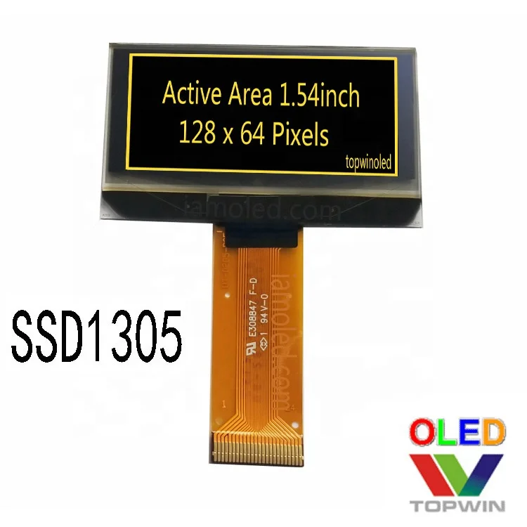 1.54 inch 128x64 pixels IIC SPI Interface oled screen UG-2864KLBMG01 oled display
