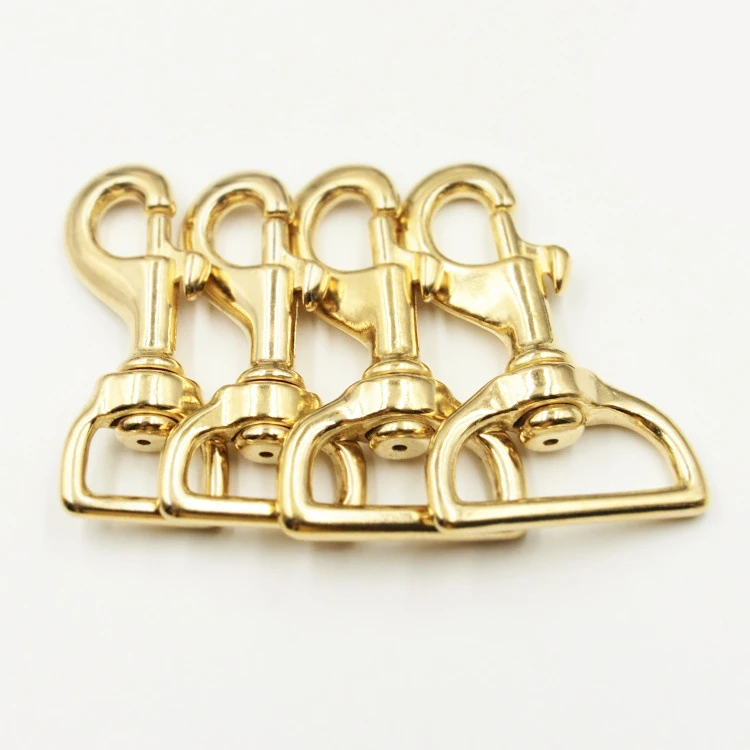 Solid brass handbag/lanyard/dog leash metal swivel snap hook for Hand-made leather accessories