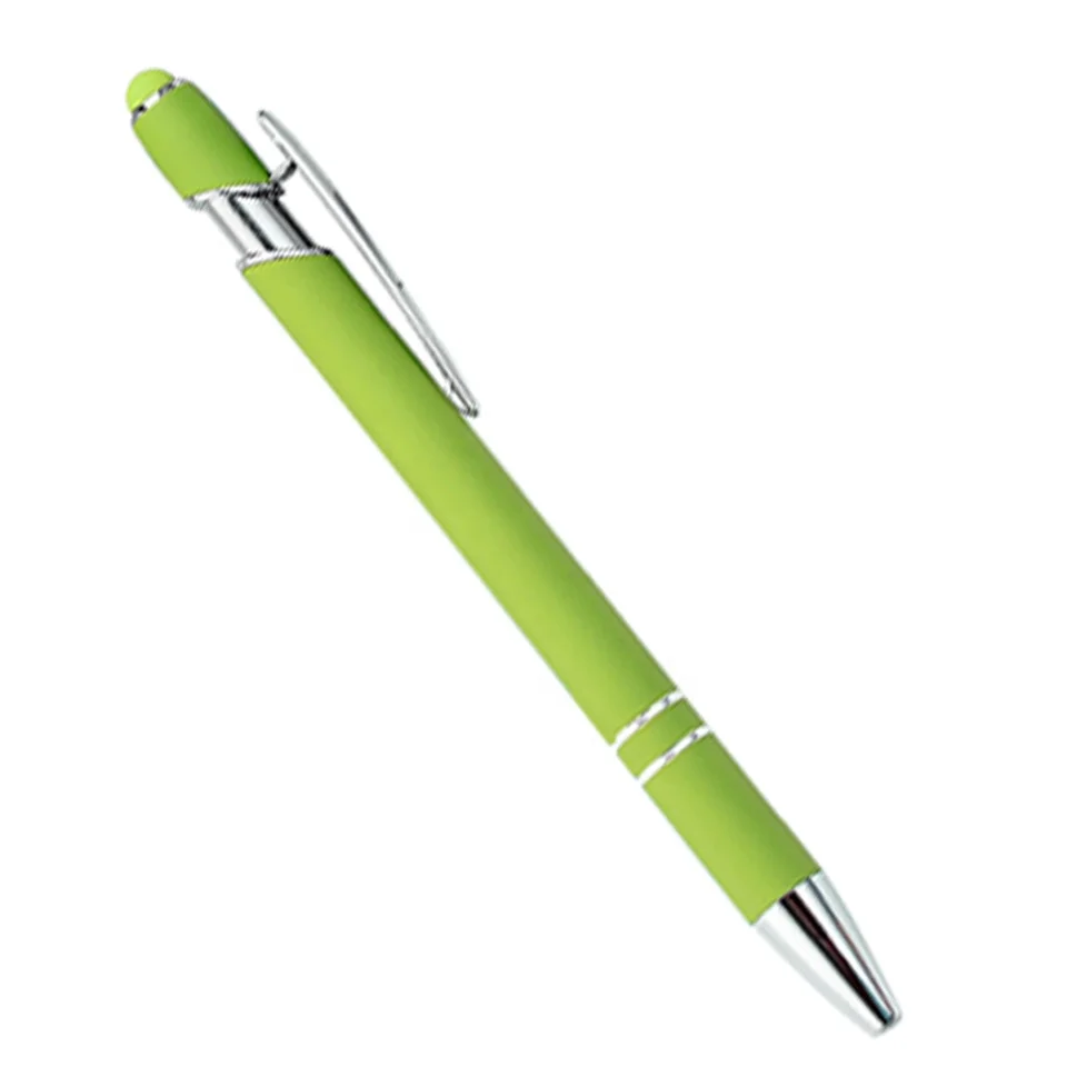 Factory Wholesales Custom Multi Function Soft Touch Colorful Metallic Ballpoint Pen With Clip For Office And School