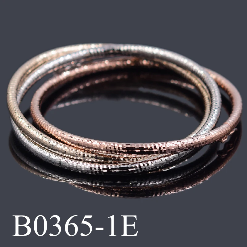 Classical fine gold plated with three color Mexican couple bangles sets jewelry for women