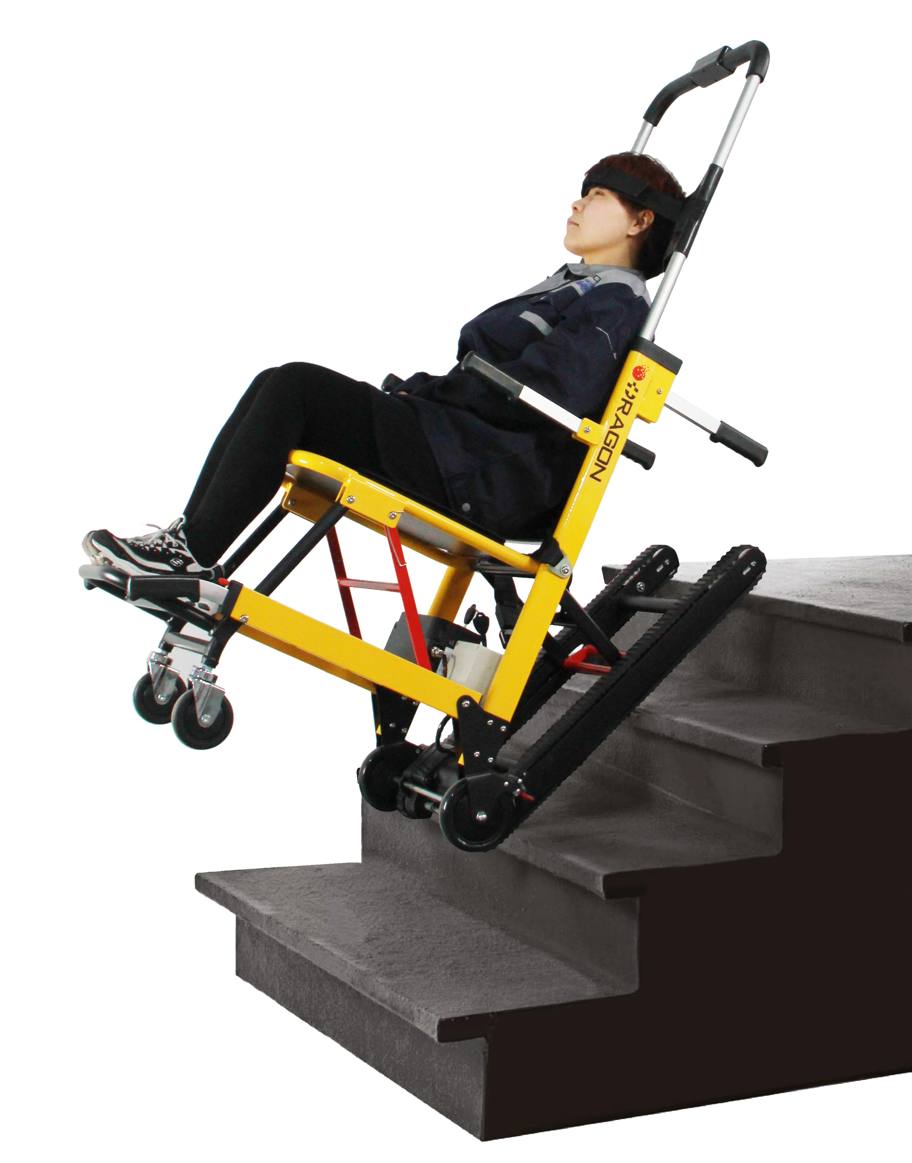 Wholesale new design folding portable three motors electric climbing stair wheelchair with carbon brush motor for elderly