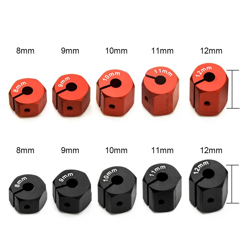 Aluminum 4PCS Wheel Rim Pins Screws 8/9/10/11/12mm Hex Drive Adapter for Axial Wraith SCX10 HSP HPI Tamiya Sakura Parts