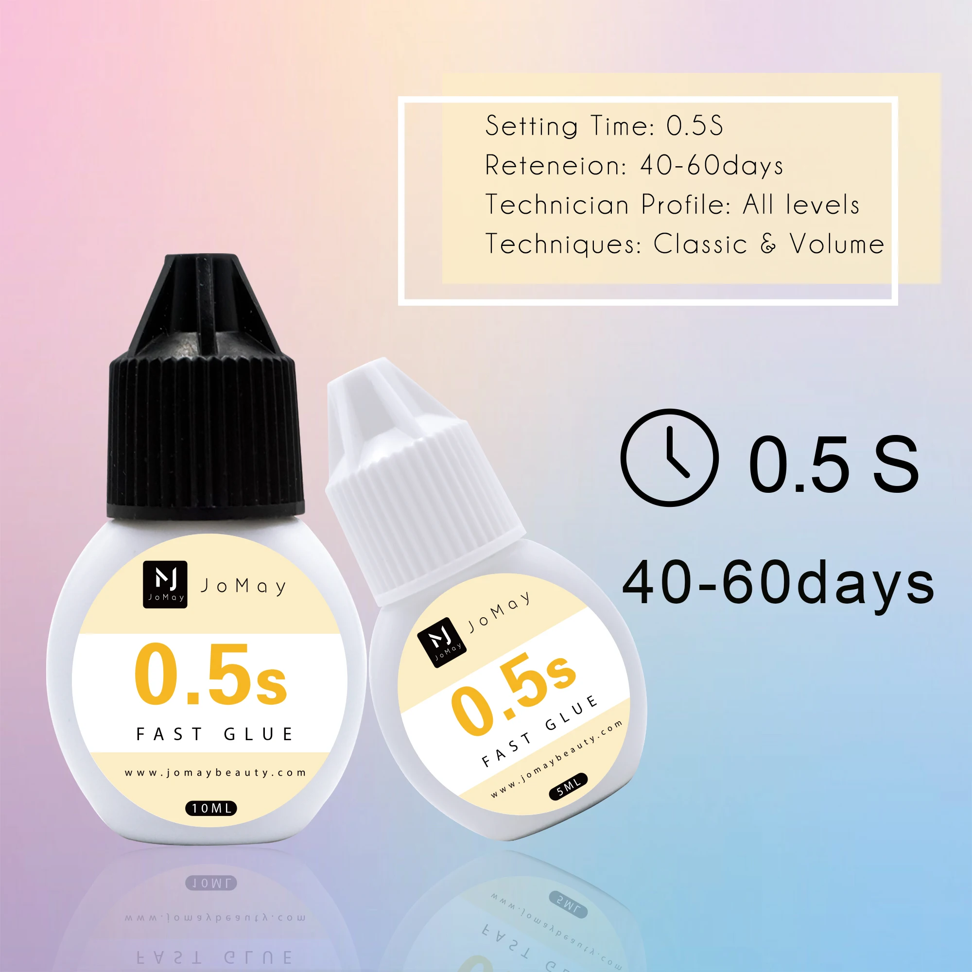 Jomay best seller adhesive for mink lashes 0.5 sec high quality clear extention fast drying private lash glue and packaging