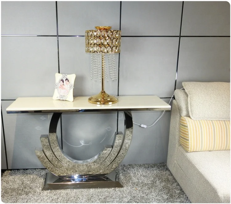 Узкие маленькие милые нержавеющая сталь стол с ногами в форме улитки